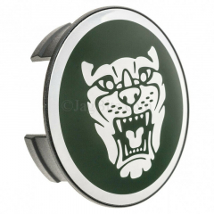 Wheel Emblem Badge For Center of Wheel Silver Head Green Background C2C30080