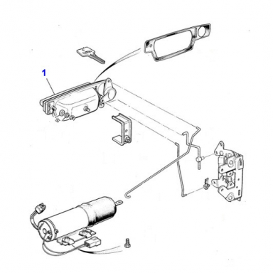 USED DOOR HANDLE ASSEMBLY, OUTSIDE DRIVERS SIDE  BBC5933