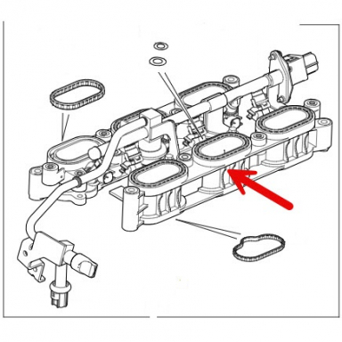 USED LOWER INTAKE MANIFOLD & FUEL RAIL ASSEMBLY C2C41691