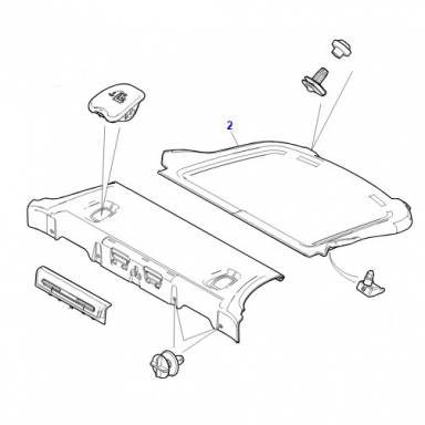 PARCEL SHELF TILTING COLOR WARM CHARCOAL C2P24791LEG