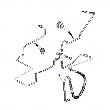 USED BRAKE PIPE, FROM RIGHT FRONT CALIPER TO BRAKE HOSE, FITS 1979-1987 XJ6 XJ12  CAC5434