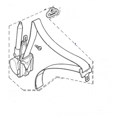 USED SEAT BELT ASSEMBLY DRIVER SIDE FRONT, COLOR SABLE HJA7055ABAEK