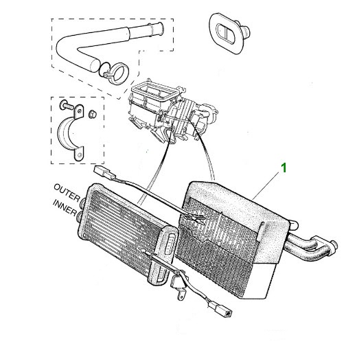 A　1505040 Jagbits Jaguar Parts: A/C Evaporator, Includes Expansion Valve