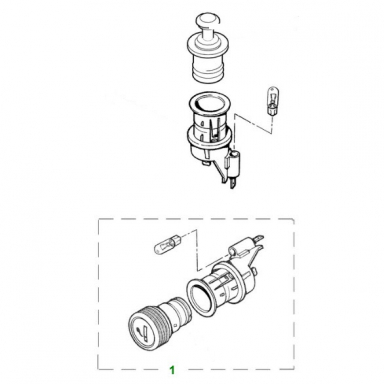 USED CIGAR LIGHTER ASSEMBLY JLM21178