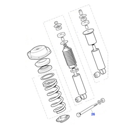 Jagbits Jaguar Parts: LOWER BOLT FOR REAR SHOCK JZB100036