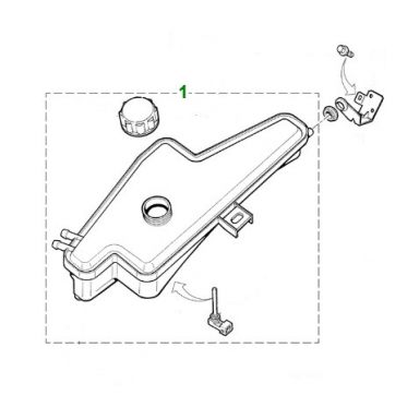 USED COOLANT EXPANSION TANK RESERVOIR, FOR RADIATOR  MNA4400AD