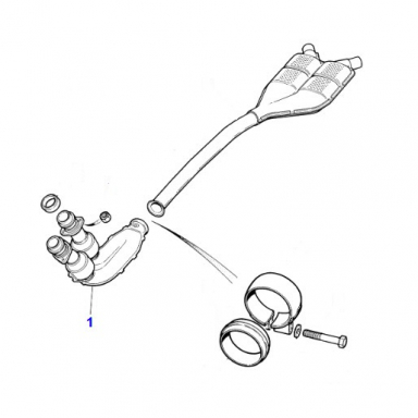 CATALYTIC CONVERTER FRONT WITH SPHERICAL JOINT  NBC6711EA