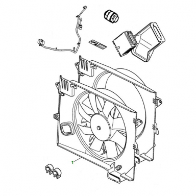 USED COOLING FAN MOTOR, MODULE AND COWL ASSEMBLY  XR82853