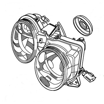 HEADLAMP ASSEMBLY, COMPLETE, RIGHT SIDE  XR858861