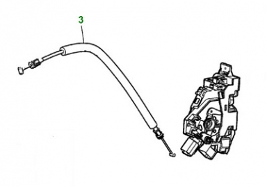 CABLE FRONT DOOR HANDLE TO LATCH, EITHER SIDE C2C22966