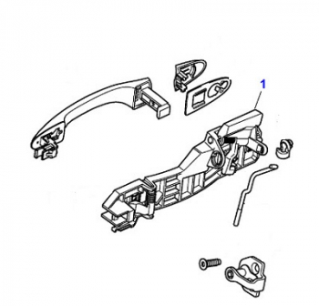 USED Door Handle Assembly Inner Piec, Right Passenger Side Rear C2C35774