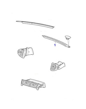 DEFROSTER GRILLE FOR DASH PASSENGER SIDE IN SABLE  C2S43949AEK