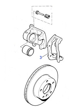 USED BRAKE CALIPER BRACKET, FRONT  JLM784