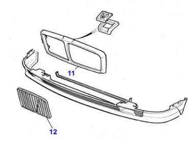 USED GRILLE ASSEMBLY, COMPLETE WITH VANES JLM9997