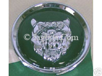 ROAD WHEEL EMBLEM BADGE, SILVER HEAD GREEN BACKGROUND  MNA6249AB