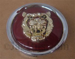 ROAD WHEEL BADGE, GOLD HEAD RUBY BACKGROUND  MNA6249CB