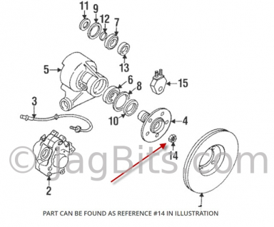 CASTLE NUT, REAR HUB AXLE  ND612041J